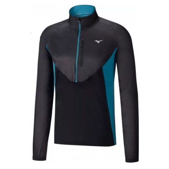 Mizuno Static BT HZ Windtop Black Blue Pullover Jacket Men’s Small NEW‎ - Picture 1 of 6